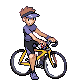 Cyclist M trainer sprite from Pokémon Black 2 and White 2