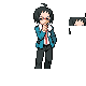 ⒆⒇ Trainer battle sprite from Pokémon Black and White