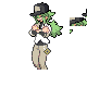 ⒆⒇ Trainer battle sprite from Pokémon Black and White