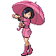 Battle Girl battle sprite from Pokémon Black and White