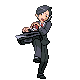 Parasol Lady battle sprite from Pokémon Black and White