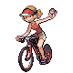 Cyclist Female trainer sprite from Pokémon Diamond and Pearl.