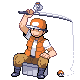 Fisherman trainer sprite from Pokémon Diamond and Pearl.