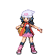 Pokémon Trainer Dawn trainer sprite from Pokémon Diamond and Pearl.