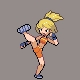 Battle Girl battle sprite from Pokémon Platinum