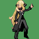 Champion Cynthia battle sprite from Pokémon Platinum