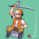 Fisherman battle sprite from Pokémon Platinum