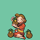 Pokefan Female battle sprite from Pokémon Platinum