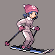 Skier Female battle sprite from Pokémon Platinum