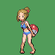 Swimmer Female battle sprite from Pokémon Platinum