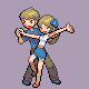 Young Couple battle sprite from Pokémon Platinum