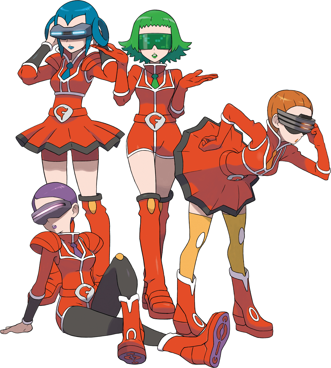 Pokemon X and Y artwork of Team Flare Scientists.