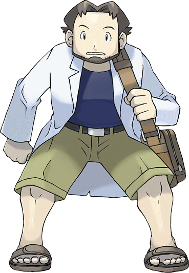 Official Pokemon Ruby and Sapphire artwork of Professor Birch.