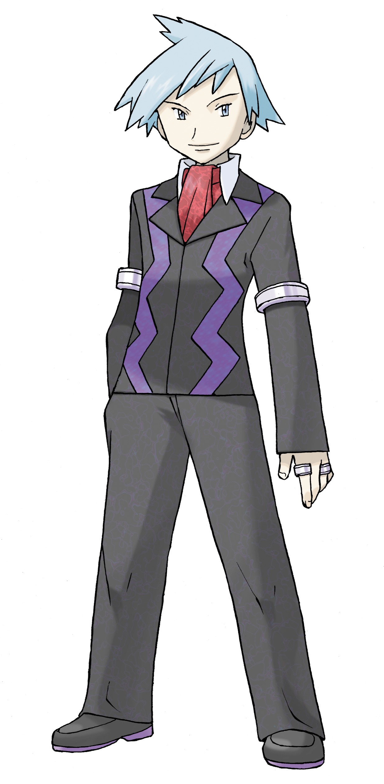 Official Pokemon Ruby and Sapphire artwork of Steven Stone.