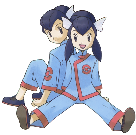Official Pokemon Ruby and Sapphire artwork of Tate and Liza.