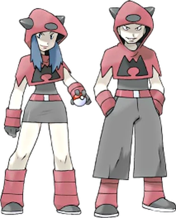 Team Magma male and female grunt artwork.